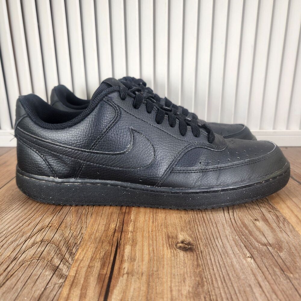 Nike Court Vision Low Next Nature Mens Size 10.5 Black Sneakers Shoes DH2987-002